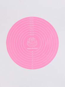 SikeSike 1pc Round Graduated Turntable Non-Slip Mat, Round Silicone Kneading Mat, Large Size Non-Stick Baking Mat With Measurement, Soft Candy Mat, Countertop Mat, Dough Rolling Mat, Oven Liner, Pie Crust Mat - Pink - View 5