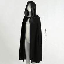 Soft Plush Plush Hooded Cape, Multi-Color Options, Long Train Design, Medieval Wizard Costume, Adult Halloween Party Cosplay Cloak - Multicolor - View 10
