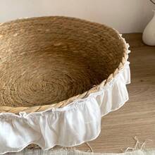 1pc Nordic Ins Style Woven Storage Basket, Desktop Organizer Bin, Home Snack Storage Basket - View 3