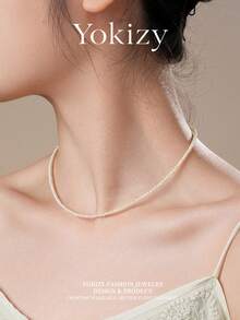 Yokizy Freshwater Pearl Necklace S925 Silver 3-4mm White Beads Elegant Women's Party Choice - White - View 2