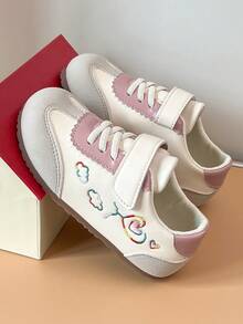 Sepatu Bayi Bordir Awan Hati dengan Pengait dan Perekat, Sol Lembut, Anti Slip, Stabil untuk Balita Belajar Berjalan ke Taman Kanak-Kanak - Grey - View 8