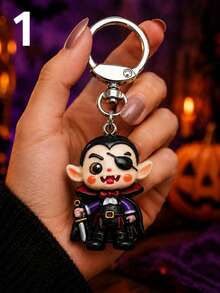 1 pieza Llavero de Conde Vampiro de Noche Oscura, Colgante Lindo de Halloween, Encanto Creativo para Mochila y Coche, Llavero Personalizado - Multicolor 2 - Ver 8