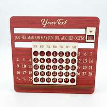 New Wooden Perpetual Calendar Monthly Desk Calendar Decor - Multicolor - View 15