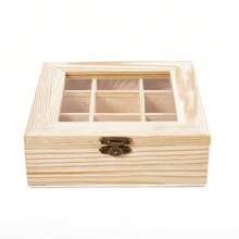 9 Compartments Storage Box Organizer Wooden Sugar Bag Container Wooden Tea Bag Jewelry Accessories Organizer Brooch Organizer - As Picture - View 5