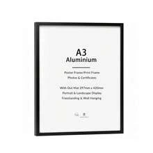 Mosearon 1件/2件/3件/4件鋁合金相框，經典黑色長方形30x40cm相框，A4照片框，海報框，無卡紙，適合作為度假禮物送給朋友和家人，可橫掛或豎掛 - 黑色 - 查看 20