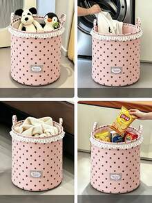 Wave Point Foldable Dirty Clothes Basket Storage Basket, Bathroom Laundry Basket, Toy And Miscellaneous Storage Basket Storage Bucket - Multicolor - View 8