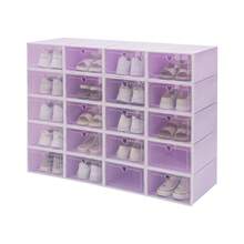 20Pcs Plastic Shoe Boxes Stackable Large Shoe Storage Boxes With Lids - Clear - View 6