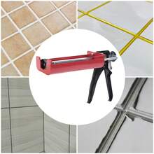 HOHOBLA Double-Barrel Caulking Gun, Panel Bond Adhesive Applicator For 400ml/13.5oz Mix Ratio 1:1, Manual Double Cartridge Caulk Gun, For Kitchen, Bathroom, And DIY Projects, Red - Default - View 4