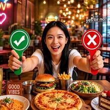 6/12 cái bảng cầm tay Yes/No, dấu tích xanh và dấu X đỏ hai mặt, nhẹ, phù hợp cho tương tác hỏi đáp, chấm điểm phản hồi nhanh, thi đấu, bỏ phiếu sự kiện, chất liệu dày bền dễ cầm nắm - Nhiều màu - Xem 6