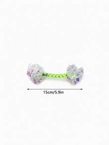 1/3/5/10pcs Random Color Shiny Rainbow Ripple Ball Cat Toy With Jingle Bell Interactive Teaser Wand, Durable Indoor Interactive Pet Toy For Cats, Without Battery - Multicolor - View 6