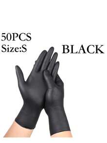 4/50/100pcs Disposable Nitrile Gloves, Powder-Free Durable, Latex-Free, Suitable For Home And Kitchen Cleaning, Kitchen, Bathroom, Toilet, Living Room Housework, Painting Work And Outdoor Travel Multi-Purpose Gloves (Bagged) - Black - View 17