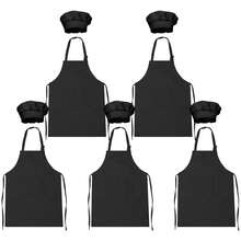 5pcs Kids Apron & Chef Hat Set, Unisex, With 2 Pockets & Adjustable, Suitable For Cooking Class, Baking, Painting, Crafting, Ages 6-13 - Multicolor - View 10