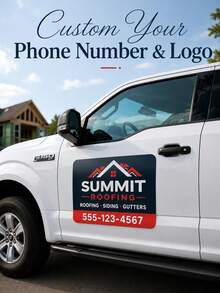 Custom Car Magnetic Signs, Personalized Logos For Your Car, Van, Truck, Used For Promoting Your Commercial Vehicle, Professional Printing, Customizable Text And Logo - Multicolor - View 1