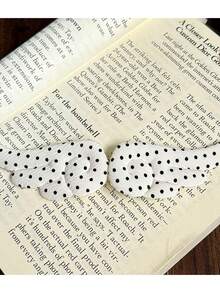 1 Pair Polka Dot Angel Wing Hair Clips, Fabric Soft Cute Side Clips, Sweet Girl Bangs & Loose Hair Clips, Atmospheric Hair Accessory, Random Color - Color: Random - View 7