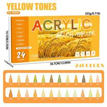 24 Colors Soft Tip Acrylic Marker Set, Flexible Pen Tip For Delicate And Controllable Lines, Student Art Professional Painting Character Drawing Marker Set, Graffiti Coloring DIY Animation Character Hand-Drawn Marker, Suitable For Glass, Plastic, Metal, Cardboard, Clothing And Other Surfaces, Ideal For Students - Multicolor - View 12