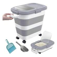 Contenedor Plegable Para Alimento De Mascotas 24L, Recipiente Para Croquetas De Perros Y Gatos, Ahorra Espacio, Práctico Y Fácil De Almacenar - predeterminado - Ver 1