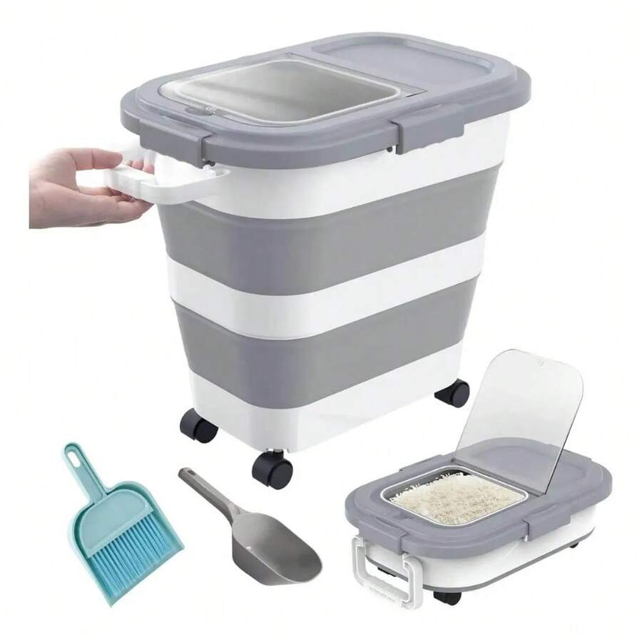 Contenedor Plegable Para Alimento De Mascotas 24L, Recipiente Para Croquetas De Perros Y Gatos, Ahorra Espacio, Práctico Y Fácil De Almacenar - predeterminado - Ver 1