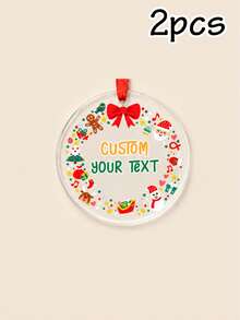 Custom Round Christmas Ornament With Text, Personalized Festive Holiday Hanging Decor, Cheerful Santa Snowman Christmas Tree Style, Customized Christmas Tree Ornament, Customizable Name Keepsake, Christmas Home Decor, Holiday Gift, Christmas Gift - Style a - View 11