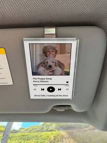 1pc Personalized Car Sun Visor Photo Frame Clip, Customized Photo Car Decor, Couple Gift, Cute Pet, Wallet Photo Frame, Durable & Fashionable, Car Accessories, Car Sun Visor, Vehicle Accessories, Fashionable Clip Design - A - View 3