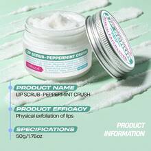 Hllozzi 50g Mint Lip Scrub, With Cane Sugar, Coconut Oil And Beeswax, Moisturizes And Brightens Lips, Removes Dryness And Dead Skin, Fresh Mint Scent, Suitable For All Skin Types, Convenient Daily Gift - Mint - View 10