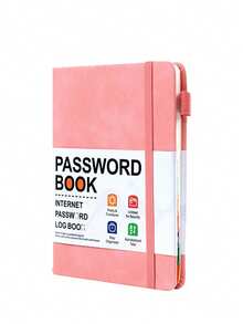 1/2pcs PU Material Password Notebook, With Letter Index Tabs, Includes Password Record Book And Login Log, Compact And Portable, With Pen Loop And Elastic Band, Suitable For Home, Office Or Travel Account Password Organization - Multiple Styles - View 9