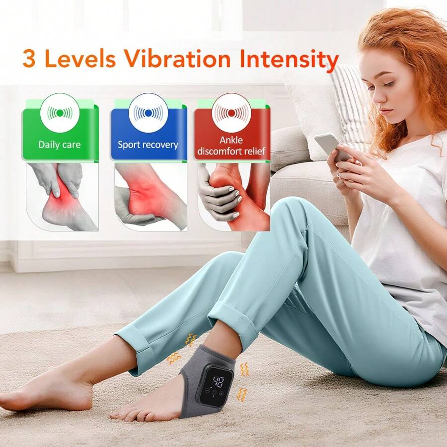 Hailicare Portable Electric Heated Vibrating Foot Massager,USB Rechargeable Wireless Ankle Massager With Heating Function,2000mAh Battery, 15-Minute Timer Function,Great Gift Choice For Family & Friends, Back To School & Fall Winter