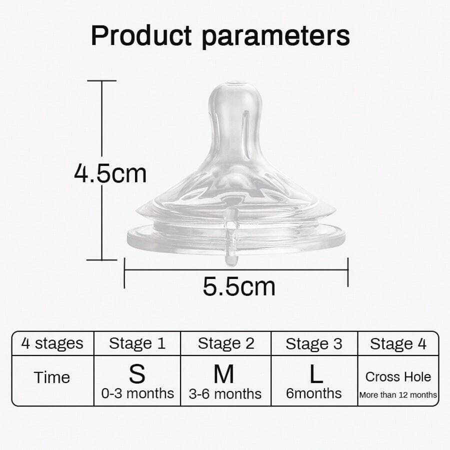 MEILINMAMA 1 cái núm ti giả cho trẻ sơ sinh Meiling Mama cổ rộng 5.5cm bằng silicone, tương thích với bình sữa trẻ em cỡ 5.5cm, phù hợp sử dụng hàng ngày