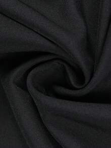 Men's Solid Color Drape Casual Trousers, Double-Button Waist, Loose Wide-Leg Fit, Streetwear Slimming Versatile Floor-Length Pants - Black - View 7