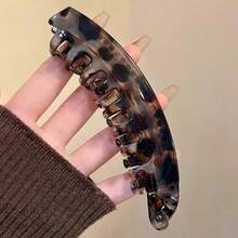 3/1pc Large Vertical Banana Hair Clip With Back Comb, Non-Slip Women's Ponytail Hair Clip, Thickened For Added Volume, Brown/Black/Grey Leopard Print - High-Strength Hair Clip, Suitable For Braiding, Buns, Updos - Suitable For Thick/Curly Hair - Fashionable And Practical, Suitable For Daily Or Formal Occasions Hair Accessories, Hair Clips, Beach Hair Clips, Hair Styling Accessories, Autumn Decoration, Halloween Gift, Christmas Gift - A - View 12