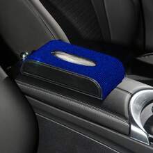 1pc Shiny Full Rhinestone Car Tissue Box, PU Leather Base Car Armrest Tissue Holder, Multi-Color Shiny Car Interior Decoration Gift, Suitable For Female Car Owners - Multicolor - View 10