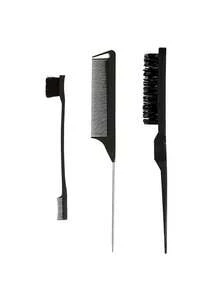 Comb Set, Includes Styling Comb And Rat Tail Comb; Suitable For African Hair Texture As Well As Wet, Dry, Oily, Coarse Or Long Hair. Easily Detangles Curly Hair, Especially Suitable For 3A To 4C African American Hair Types. - Multicolor - View 14