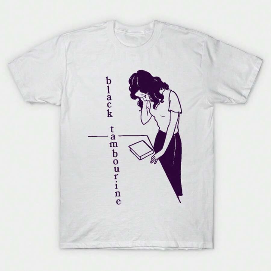 Unisex-Summer/Autumn T-Shirts - Black Tambourine---- Original Fan Artwork T-Shirt-Streetwear,Y2k,Herren,Pasha Style,Herbst Outfit,Essentials,Baumwolle - White - View 1