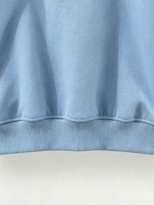 Children's Crew Neck Sweatshirt, Hand-Painted Dog With Cheers Winter Letter Print, Light Blue Pullover, Suitable For Boys And Girls - Blue - View 7