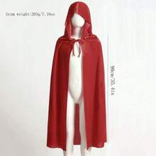 Soft Plush Plush Hooded Cape, Multi-Color Options, Long Train Design, Medieval Wizard Costume, Adult Halloween Party Cosplay Cloak - Multicolor - View 19