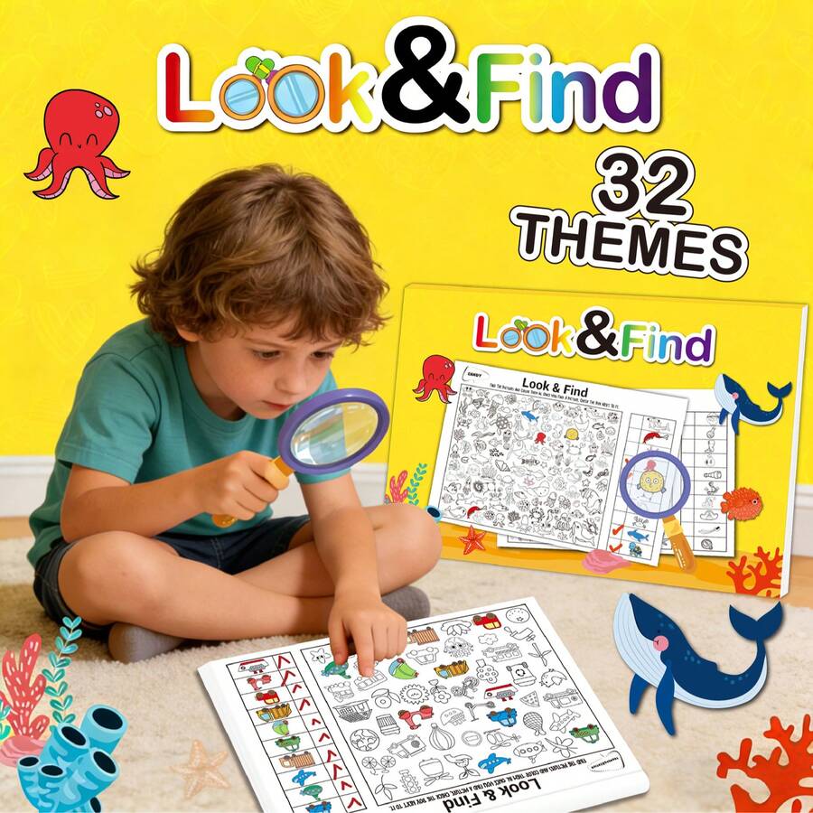 1pc Multiple Themed Hidden Picture Books, Hide And Seek Game Books, Interactive Search And Drawing Activity Books, Back To School Season Gifts, Intellectual Development Books, Christmas Gifts, Halloween Gifts, Perfect Gift Preferred - Multicolor - View 1