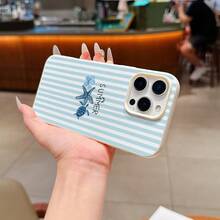 條紋海星圖案時尚手機殼，適用於 iPhone 16/17/16 Pro/16 Plus/16 Pro Max，生日禮物、週年紀念 - 彩色 - 查看 2