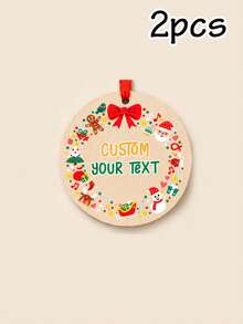 Custom Round Christmas Ornament With Text, Personalized Festive Holiday Hanging Decor, Cheerful Santa Snowman Christmas Tree Style, Customized Christmas Tree Ornament, Customizable Name Keepsake, Christmas Home Decor, Holiday Gift, Christmas Gift - Style a - View 9