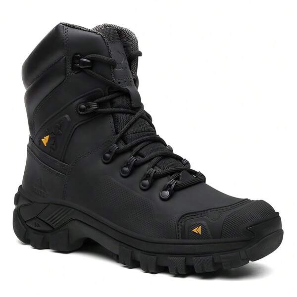 Bota Masculino Coturno Vegas Cano Alto Militar Couro Legitimo Solado De Borracha Antederrapante Com C.A