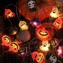 Halloween String Lights, Spider, Ghost, Clown And Other Elements Combination, Rich Content, Atmospheric, Suitable For Holiday Gatherings, Party Venues, Home Decor, Battery Box Powered (Batteries Not Included) - Combo Set - View 4