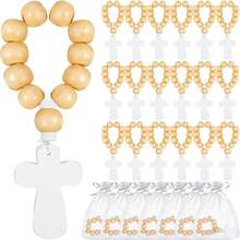 36pcs Bulk Wooden Catholic Prayer Beads With Cross Pendant And Mesh Bag For Baptism, First Communion, Confirmation, Baby Shower, Bridal Shower, Men And Women (Natural Color) - Multicolor - View 2