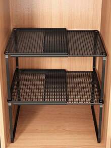 1pc Expandable Closet Organizer - Heavy Duty Metal Closet Shelf, Adjustable Height, Space-Saving Vertical Storage Rack, Suitable For Clothes, Shoes, Cabinets - Easy To Install, Compatible With Closets, Shoe Racks,  Closet Organizer And Storage - Multicolor - Ver 9