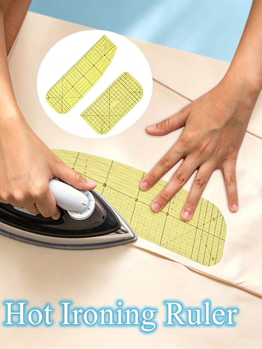 1pc Multi-Size Acrylic Sewing Tool, Used For Marking Stitch Positions And Threading. Equipped With Universal Curved, Straight And Double-Corner Design, Suitable For Marking And Ironing Pant Legs, Hems, Cuffs And Collars