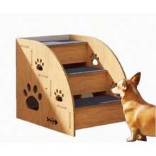 STAIRS FOR DOGS / CAT CLIMBING LADDER 3 STAIRS 35CM - Wood - View 5