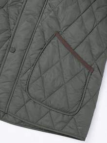 Men's Winter Fashion Long Sleeve Stand Collar Padded Jacket, Suitable For Daily Commute And Vacation - Green - View 8