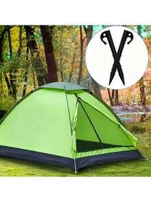 10/16pcs Tent Stakes - Plastic Inflatable Stake Set, Perfect For Outdoor Camping, Halloween Inflatable Yard Decor, Christmas And Garden Decoration Secure Anchoring - Black - View 5