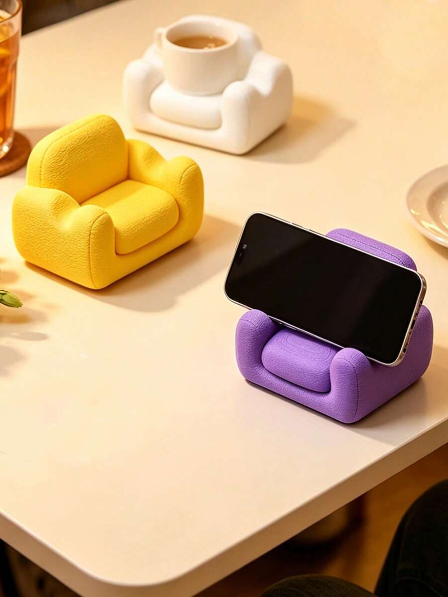 Dudukan Ponsel Meja Bergaya Sofa Mini, Ornamen Meja Dekoratif Portabel, Dudukan Ponsel Universal, Cocok untuk Kamar Tidur, Kantor, dan Meja, Aksesori Meja Harian yang Praktis dan Modis - Beraneka warna - View 1