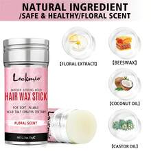 LOCKMIO Long-Lasting Hair Wax Stick For Smooth Frizz-Free Hair, Solid Wax For Flyaways, Long-Lasting Smooth Hair Wax Cream, Milk Leave-In Hair Spray For Wigs, Deep Hydration And Moisturizing, Revitalizing Dry Damaged Hair Leave-In Conditioner And Styling Hair Comb - L-75g-hair-wax-stick - View 4