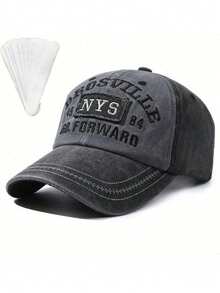 1pc Men's NYS Letter Baseball Cap, Adjustable Outdoor Sun Protection Casual Hat, Suitable For Autumn/Winter Travel, Beach Party, Commuting - Multicolor - View 9