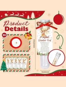 10 Sets Magical Reindeer Food Kit With Plastic Tubes, Red Ribbon Roll & Activity Cards - Christmas Eve Tradition, Stocking Stuffers, Holiday Party Favors, Transparent Window Display DIY Reindeer Food Mix For ' Doorstep & Winter Nights - Multicolor - View 3