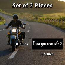 Trending Style Rearview Mirror Text Car Sticker - I Love You Drive 3pcs Couple Gift Car & Motorcycle Decorative Stickers - A - View 3